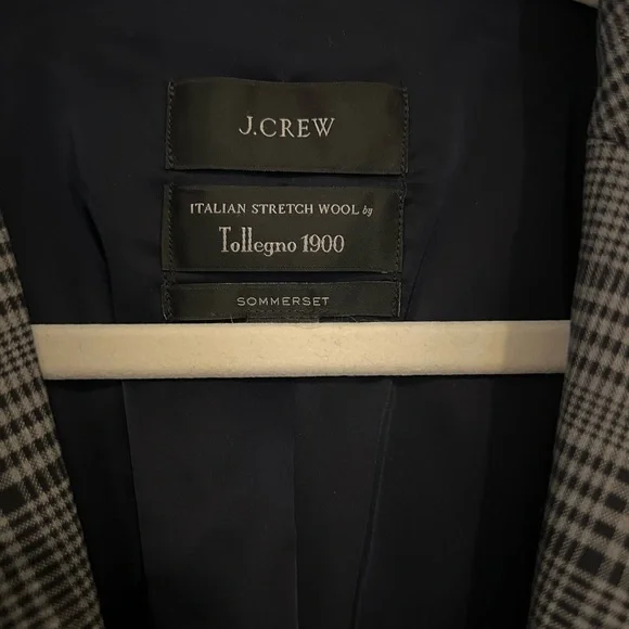 J. Crew Navy and Gray Plaid Women's Sommerset Blazer size 8 - Picture 2 of 16